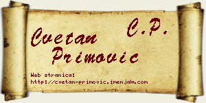 Cvetan Primović vizit kartica